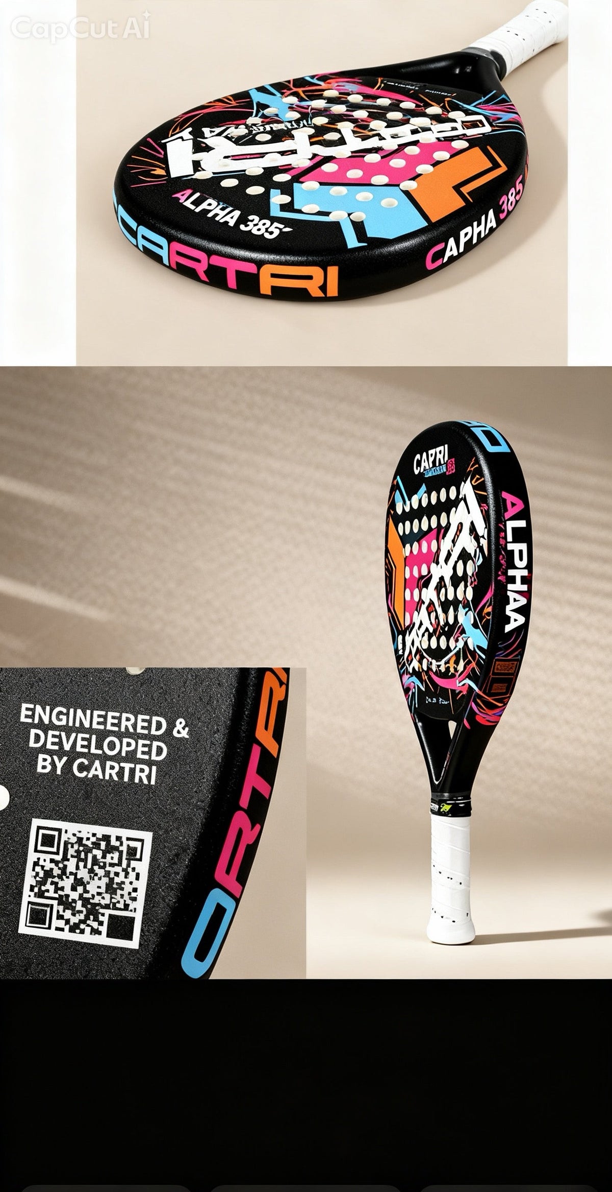 Cartri Alpha Centauri Padel-Schläger – Schwarz