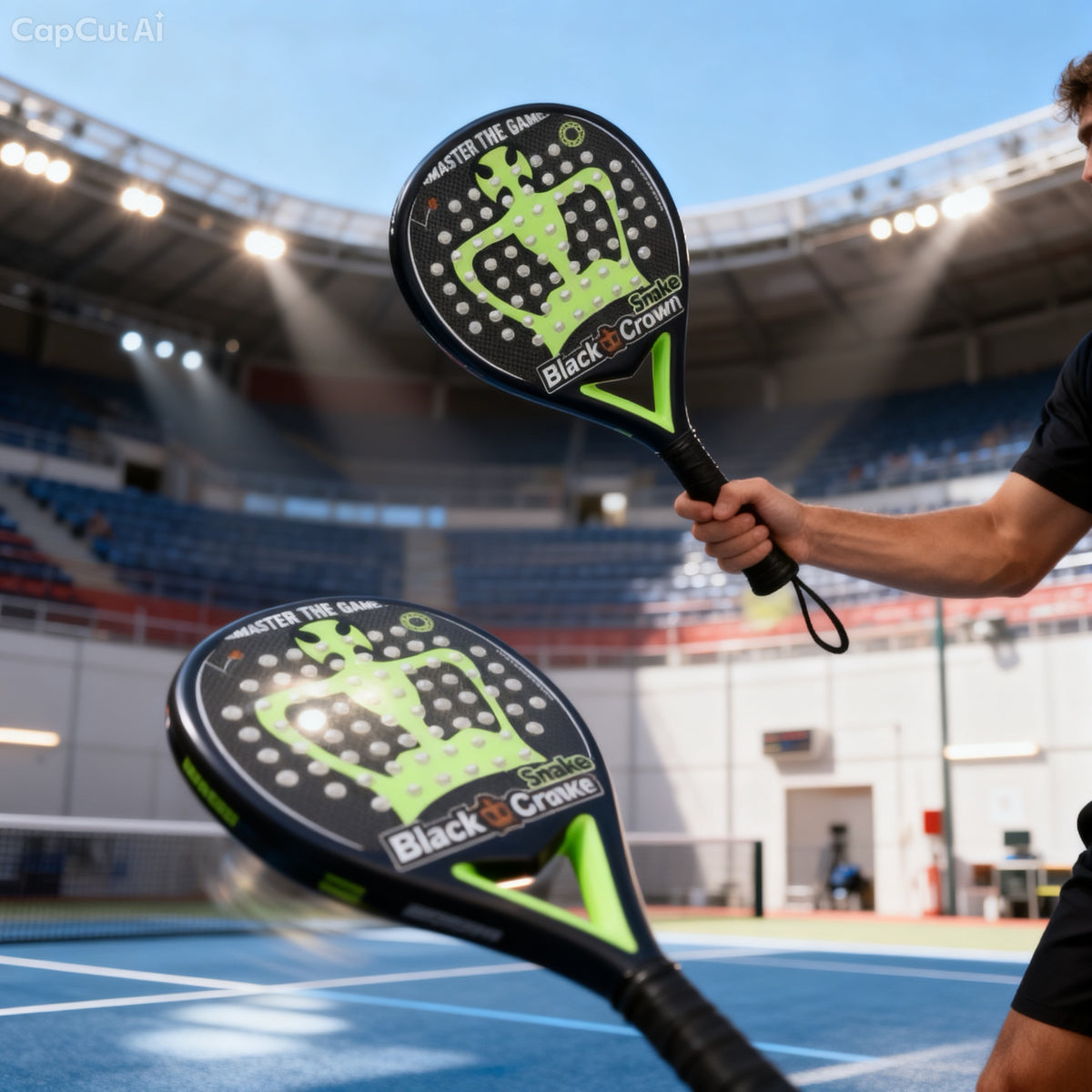 Black Crown Snake Padel-Schläger – Lime Green