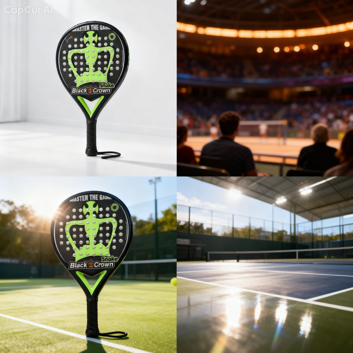 Black Crown Snake Padel-Schläger – Lime Green